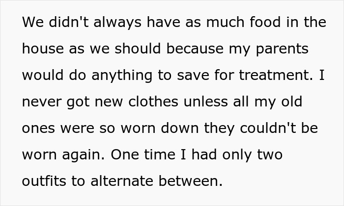 Testimonial about parents wanting kids so badly they neglected their existing child’s basic needs and care. - 12