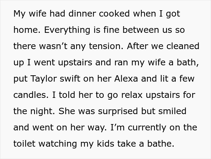 Alt text: Man tells wife she couldn&rsquo;t do it without him while watching her prove him wrong in a family moment.