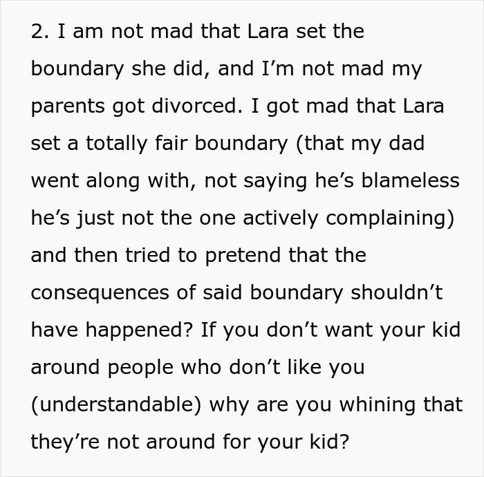 Text excerpt discussing a woman explaining the real reason why her grandparents don&rsquo;t see her affair baby.
