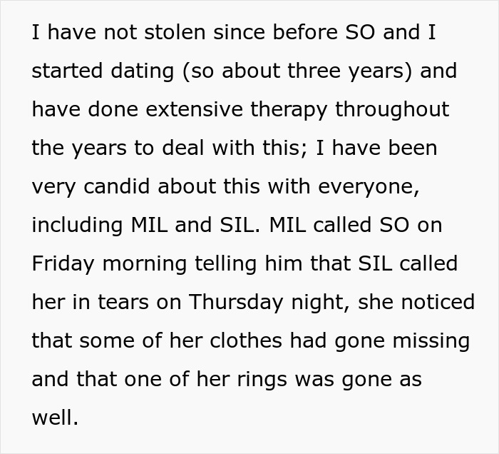 Text about a lady trying to frame sister-in-law and turn brother against his wife, shocking the couple and family.