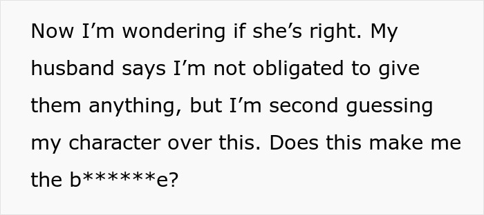 Text message showing a person questioning their character over family conflict involving a disabled daughter.