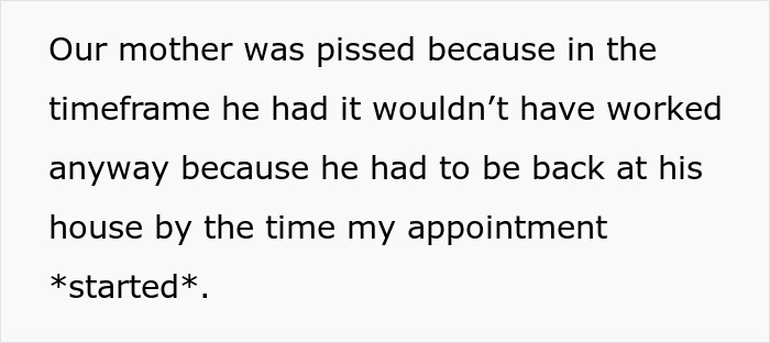 Man taking his 2-year-old niece to a doctor appointment after sister fails to arrange a babysitter.