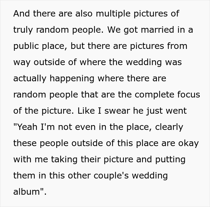 Bride slams $3K wedding photographer for poor photos with random people instead of wedding focus.