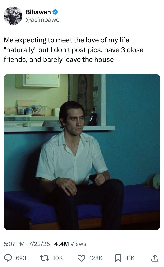 Man sitting alone on a bed in a dimly lit room, reflecting a moment from hilarious tweets that slapped harder than a mosquito bite.