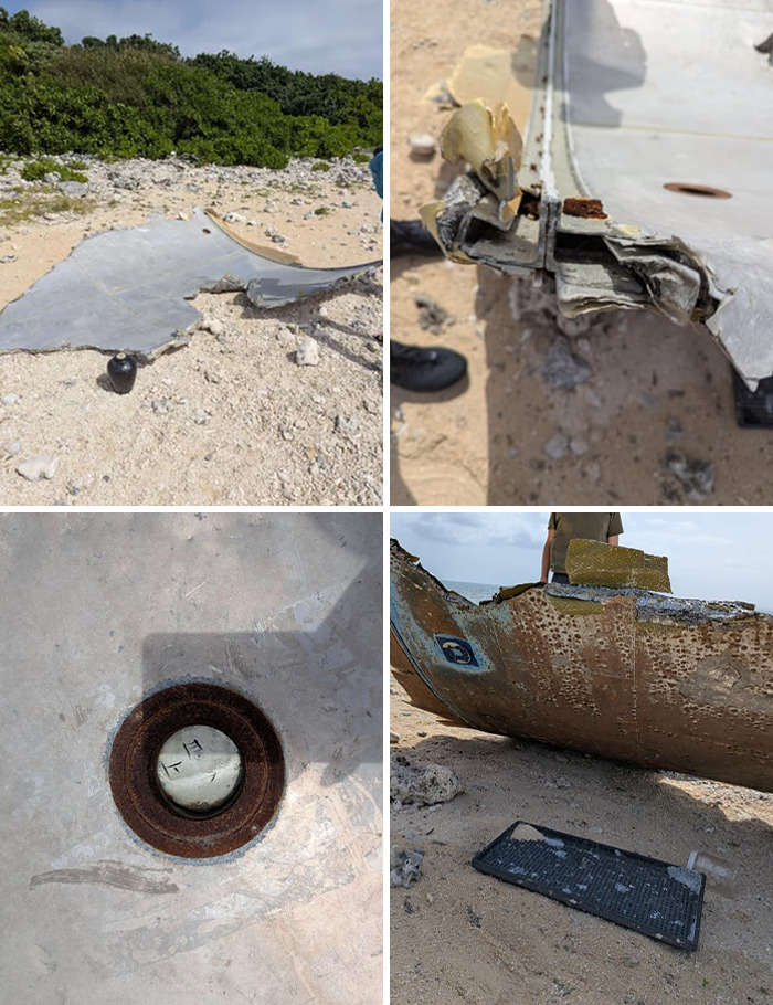 Wreckage debris found on a beach, showcasing unusual and interesting items discovered by visitors.