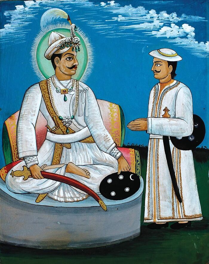 Painting of two historical figures in traditional attire, illustrating biggest world unexpected discoveries in cultural history.