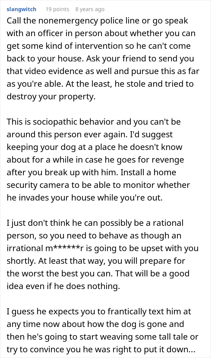 Online forum advice about boyfriend's attempt to stealthily euthanize girlfriend&rsquo;s dog sparks heated discussion.
