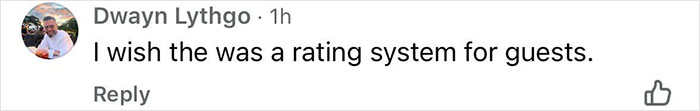 Comment from Dwayn Lythgo wishing for a rating system for entitled caf&eacute; customers who upset a teen worker.