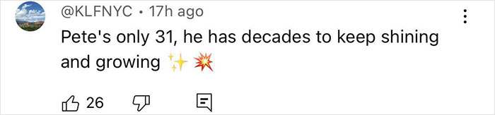 Social media comment about Pete Davidson&rsquo;s age and growth amid scrutiny of size of his manhood.