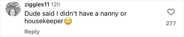 Screenshot of a social media comment where a user jokes about not having a nanny or housekeeper, related to Halle Berry trolls.