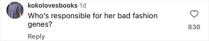 Screenshot of a social media comment mocking Sydney Sweeney&rsquo;s fashion choices, mentioning bad taste genes.