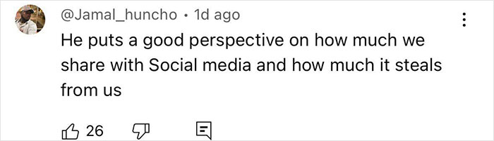 Tweet by user Jamal_huncho discussing the perspective on social media sharing and its impact, referencing Pete Davidson manhood scrutiny.