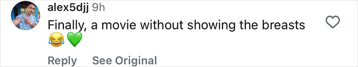 Screenshot of a social media comment mocking a movie scene, related to Sydney Sweeney&rsquo;s social media silence and trolling.