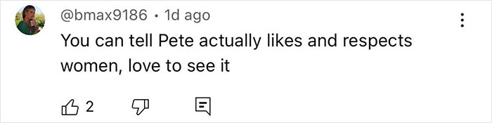 Screenshot of a tweet praising Pete Davidson for respecting women amid scrutiny of the size of his manhood.