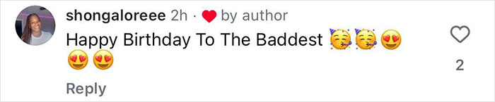 Comment on social media post with user shongaloreee wishing happy birthday using emojis celebrating Halle Berry trolls ex-husband claims about cooking and cleaning.