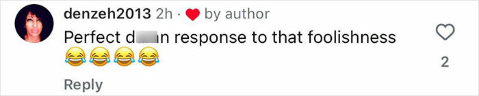 Comment on social media by denzeh2013 laughing and calling the claim about Halle Berry not cooking or cleaning foolish.