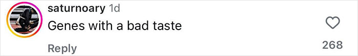 Screenshot of an Instagram comment saying Genes with a bad taste, related to Sydney Sweeney’s red carpet premiere look criticism. - 5