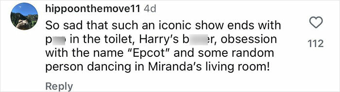 Screenshot of a social media comment criticizing the And Just Like That series finale, related to Sarah Jessica Parker. Screenshot of a social media comment criticizing the And Just Like That series finale, related to Sarah Jessica Parker.