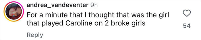 Comment on social media post by user andrea_vandeventer expressing surprise and confusion about singer Meghan Trainor's unrecognizable appearance.