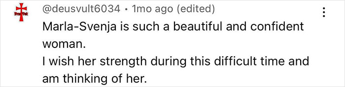 Comment on social media expressing support for Marla-Svenja, related to radical right-winger gender change after conviction.