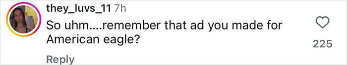 Screenshot of social media comment trolling Sydney Sweeney after her Genes advertisement post.