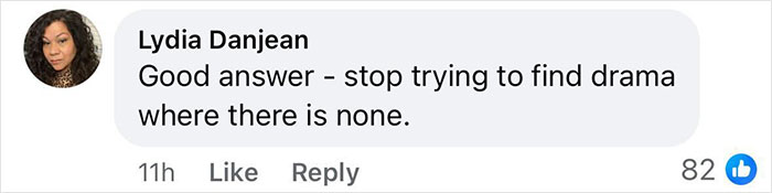 Comment by Lydia Danjean responding to drama accusations, discussing fan reactions related to Pamela Anderson and Meghan Markle cooking shows. - 21