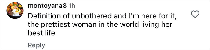 Comment praising Halle Berry as the prettiest woman living her best life, referencing Halle Berry trolls ex-husband.