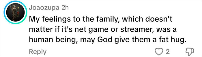 Comment expressing condolences to a family after a tragedy involving a 2-year-old drowning during dad&rsquo;s streaming session.