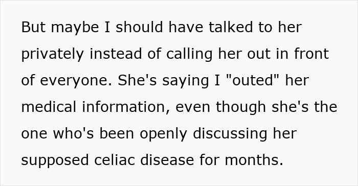 Alt text: Worker calls out gluten-free colleague at pizza party, sparking conflict over medical information and celiac disease disclosure. Alt text: Worker calls out gluten-free colleague at pizza party, sparking conflict over medical information and celiac disease disclosure.