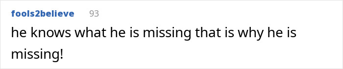 Social media post text on a white background stating a personal opinion about someone missing what they lack.