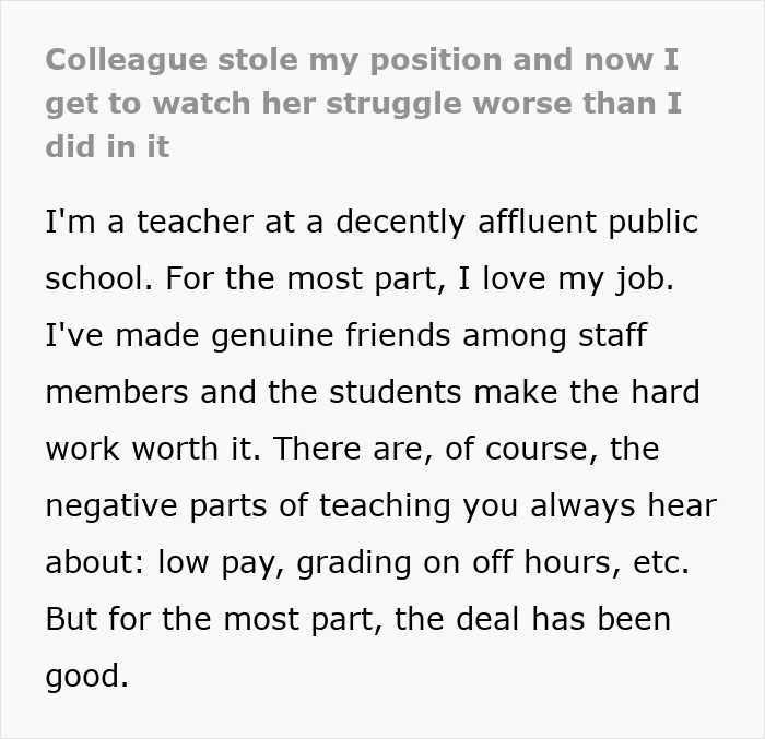 Woman sits back watching the comeuppance of colleague who stole her job, reflecting on workplace struggle and justice. Woman sits back watching the comeuppance of colleague who stole her job, reflecting on workplace struggle and justice.