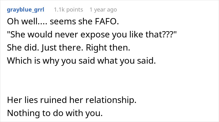 Screenshot of a social media comment exposing a friend’s boyfriend and revealing relationship lies about body count. Screenshot of a social media comment exposing a friend’s boyfriend and revealing relationship lies about body count.