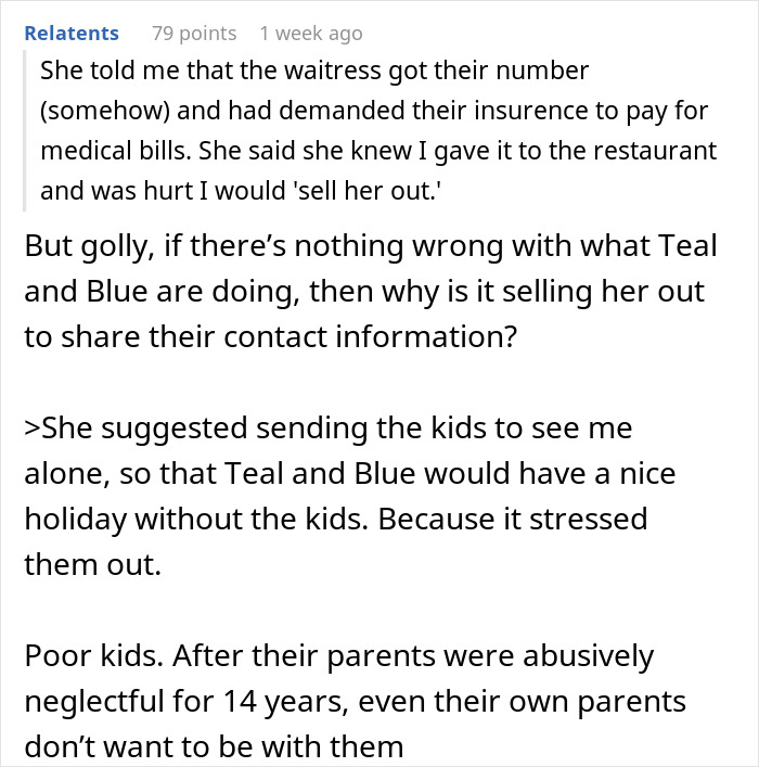 Comment discussing lazy parenting turning kids into nightmares and family conflict over neglectful behavior. Comment discussing lazy parenting turning kids into nightmares and family conflict over neglectful behavior.