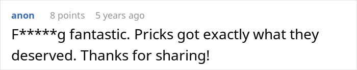 Screenshot of a forum comment praising an outcome involving a jealous neighbor fined for cutting down trees. Screenshot of a forum comment praising an outcome involving a jealous neighbor fined for cutting down trees.