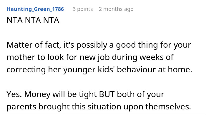 Comment discussing a guy refusing to babysit siblings after years of feeling like a stranger to them. Comment discussing a guy refusing to babysit siblings after years of feeling like a stranger to them.