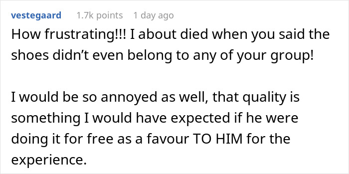 Screenshot of a Reddit comment expressing frustration about a disappointing $3K wedding photographer&rsquo;s quality.