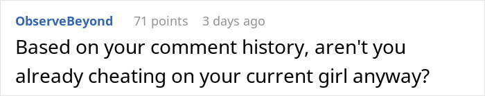 Commenter questioning boyfriend’s loyalty after agreeing to mow his ex’s lawn, causing online complaints. Commenter questioning boyfriend’s loyalty after agreeing to mow his ex’s lawn, causing online complaints.