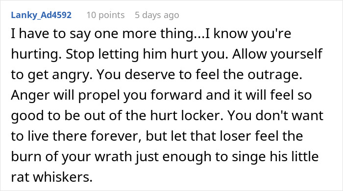 Text excerpt discussing a woman saying her husband has become a different person since their wedding, addressing feelings of hurt.