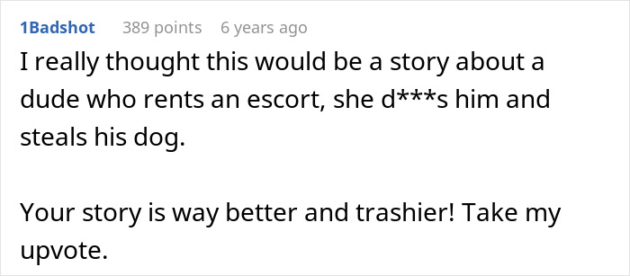 Text post showing a comment about a lady shamelessly stealing a husky and the owner's loud revenge. - 46