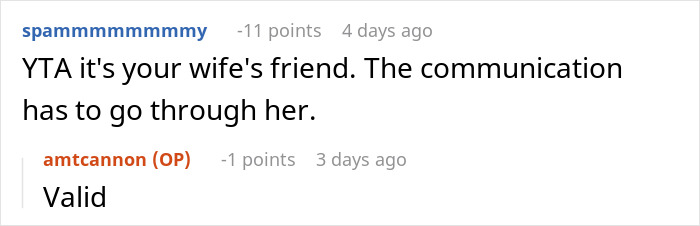 Reddit conversation about family hosting divorcing friend who repays by flooding home with nasty scents.