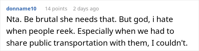 Screenshot of an online comment discussing a woman blaming sexism for not landing a job and receiving a reality check from her sister.