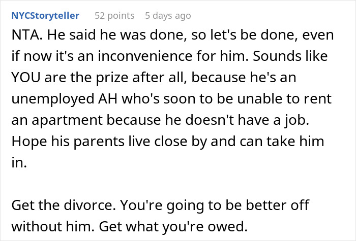 ALT text: Man demands divorce from lazy wife until he loses his job, highlighting relationship and unemployment issues. ALT text: Man demands divorce from lazy wife until he loses his job, highlighting relationship and unemployment issues.