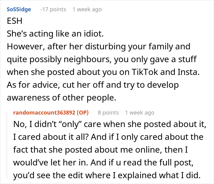 Reddit comments discussing a teen showing up at best friend's door at 4 AM and confusion over being unwelcome.
