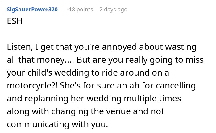 Man spends $22,500 on daughter&rsquo;s failed wedding while skipping his own wedding to hang out with friends.