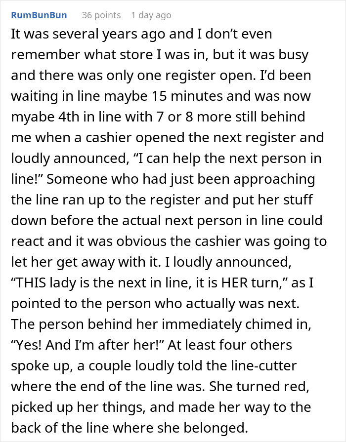 Woman cuts in front of elderly man at grocery store as cashier calls her out and customers support karma enforcement. Woman cuts in front of elderly man at grocery store as cashier calls her out and customers support karma enforcement.