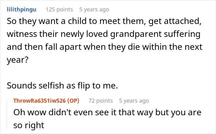 Comment thread discussing an estranged dad wanting to reconnect with daughter after cancer diagnosis.