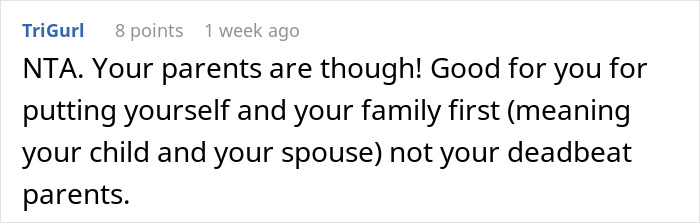 Screenshot of a forum comment discussing elderly parents expecting daughter to support them after losing savings on bad business schemes. Screenshot of a forum comment discussing elderly parents expecting daughter to support them after losing savings on bad business schemes.
