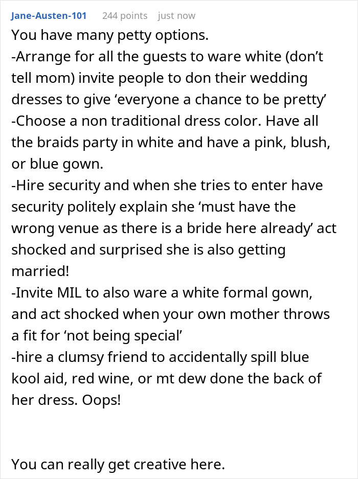 Alt text: Bride&rsquo;s mom threatening to skip wedding over wearing a white gown, causing drama and tension at the event.