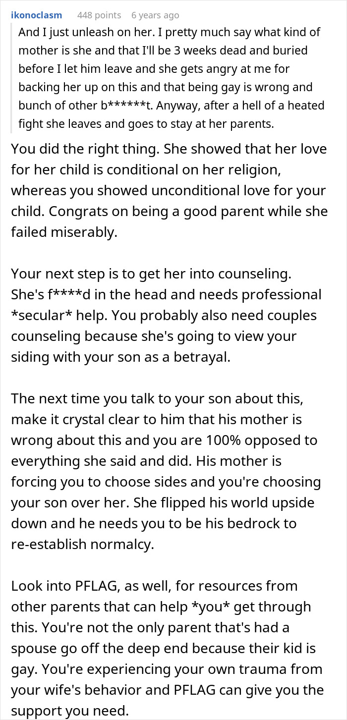 Father stands by gay son showing unconditional support after wife reacts negatively and kicks him out.