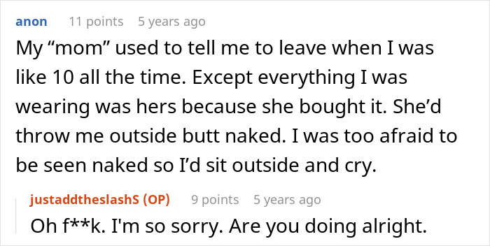 Text post with a comment about a mom telling her son to leave home, highlighting regret and loss after her life falls apart. - 38